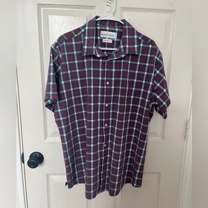 Red White & Blue Plaid Mizzen + Main short sleeve Large Leeward shirt